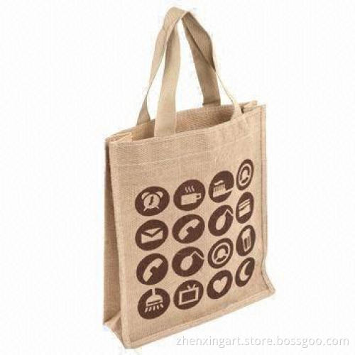 Natural jute bag with cotton handle